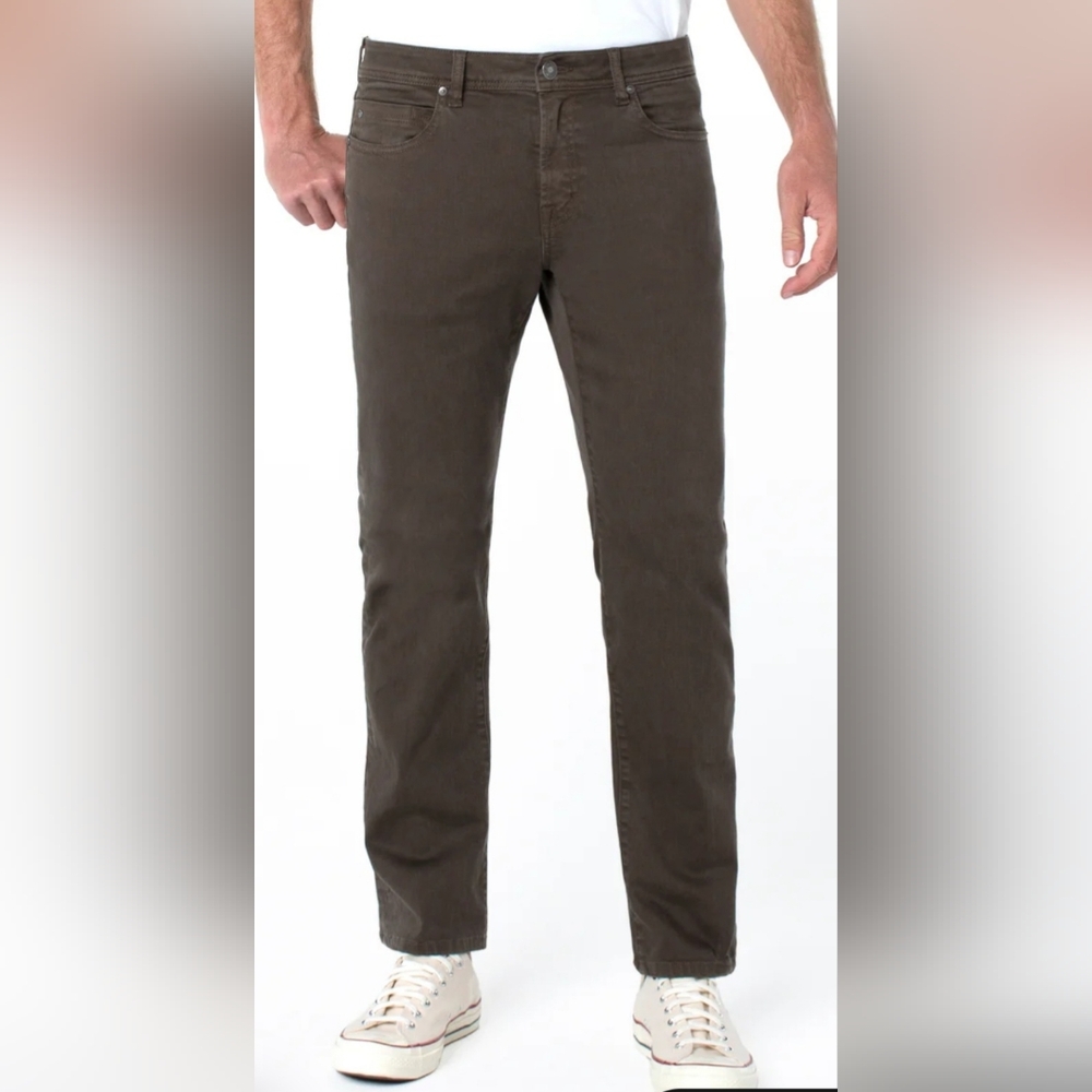 NWT Men's Liverpool Bolt Straight Fit Stretch Jeans Bark Size 35W/32L